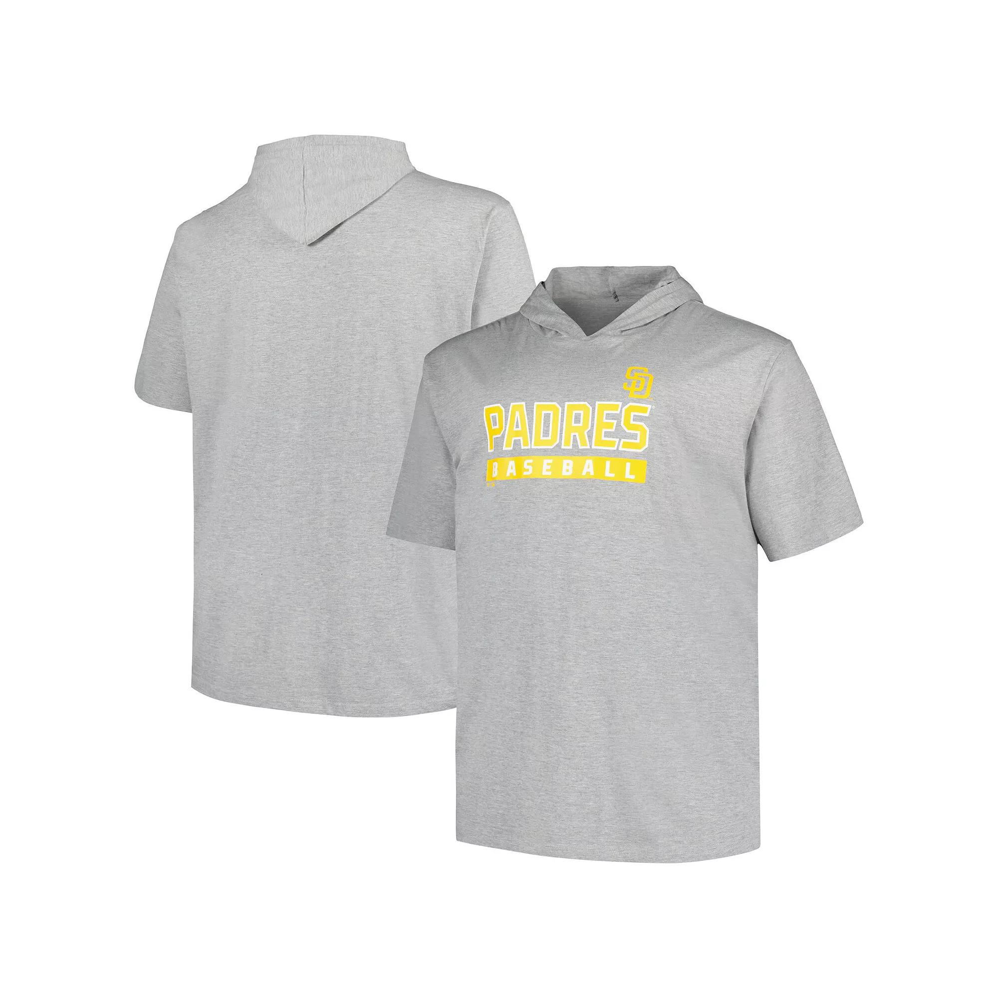 Men's Profile Heather Gray San Diego Padres Short Sleeve Pullover Hoodie,  Product Image