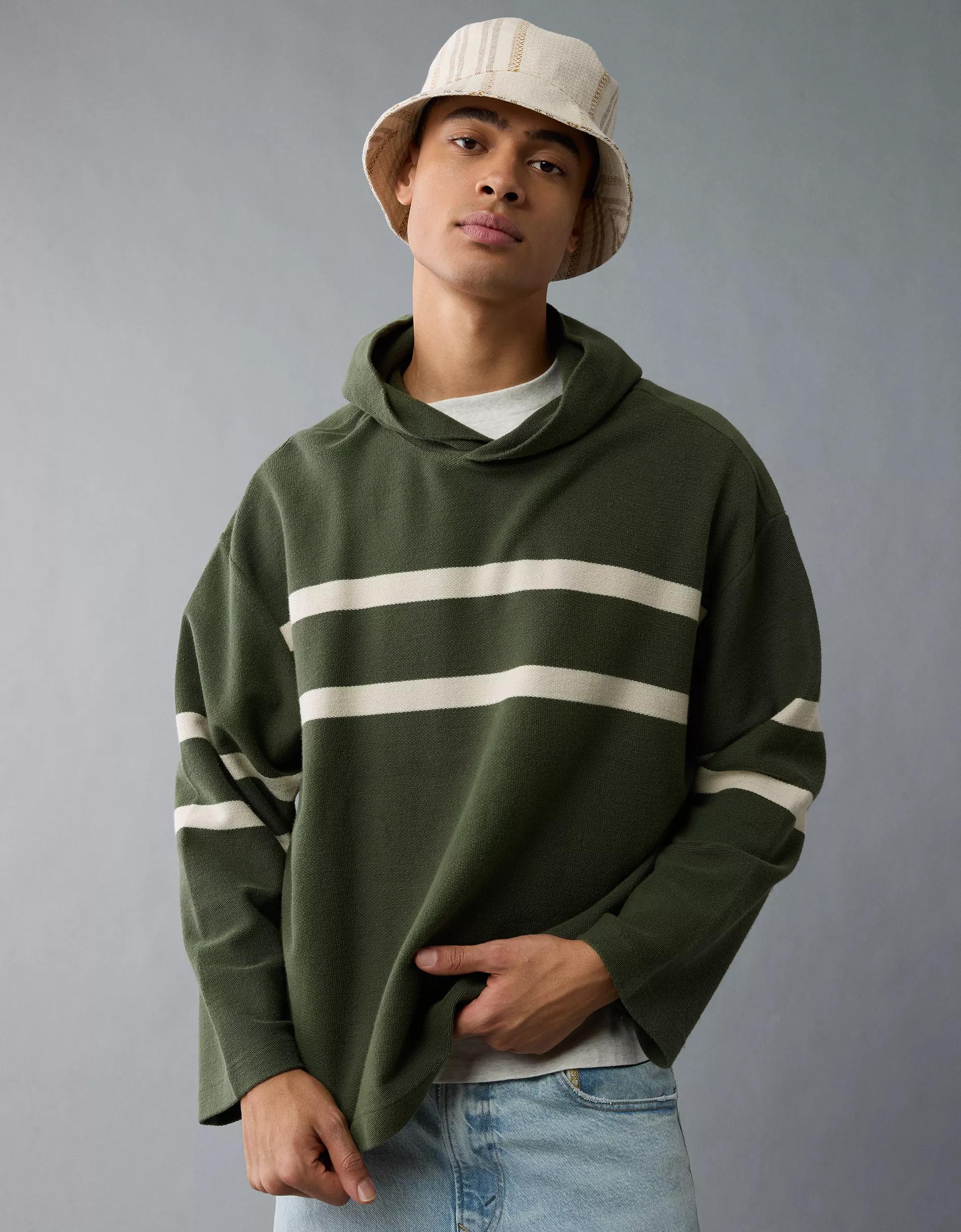 AE Striped Terry Baja Hoodie Product Image