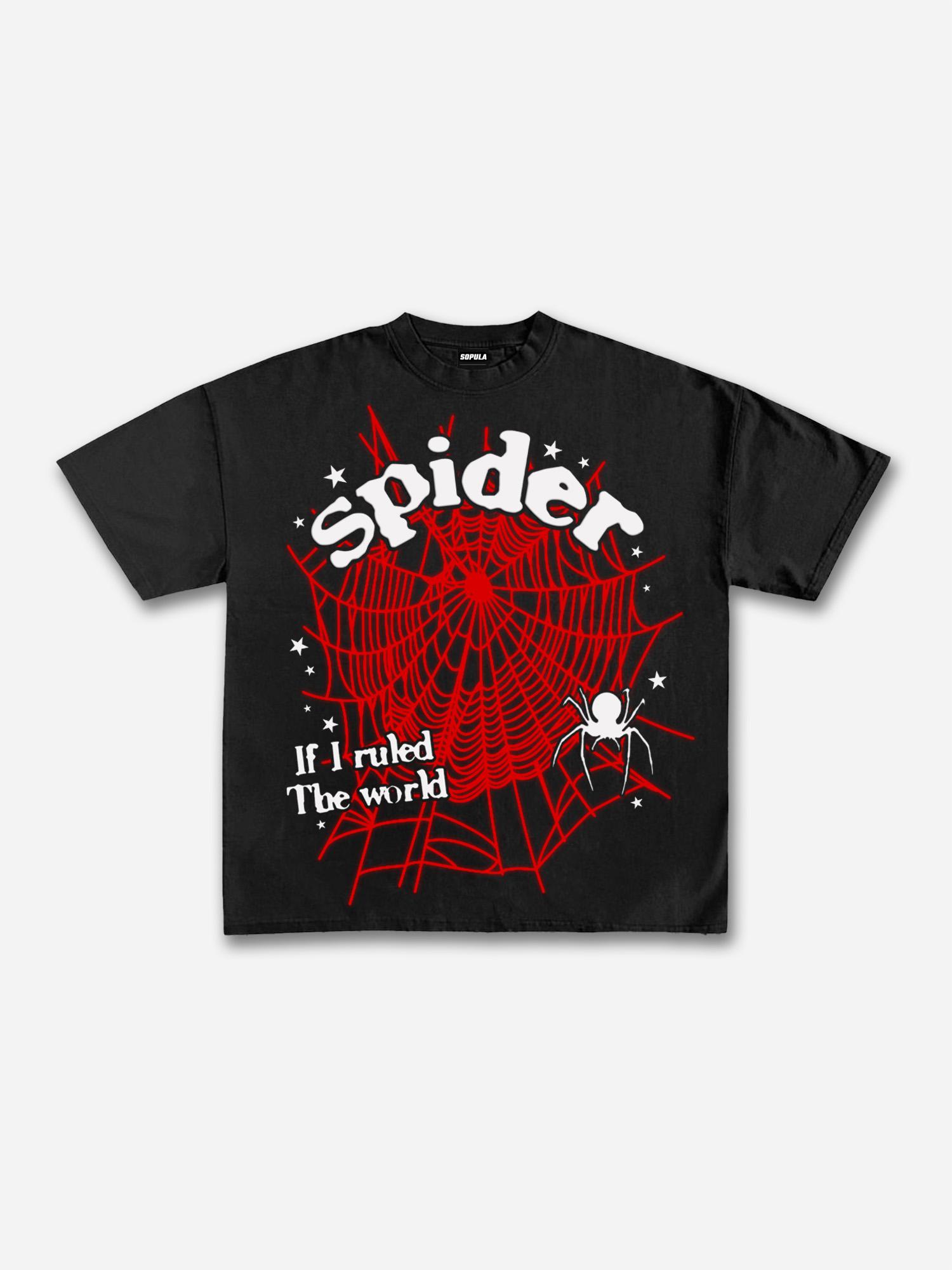 Spider Web If I Ruled The World Vintage Graphic Cotton T-shirt Product Image