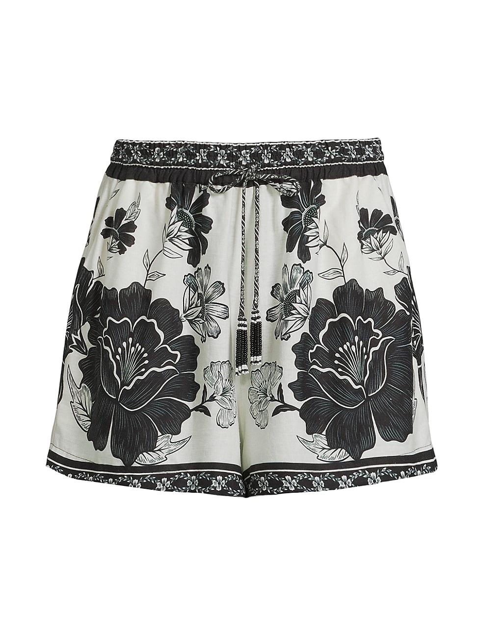 Womens Flower Leopards Cover-Up Shorts Product Image