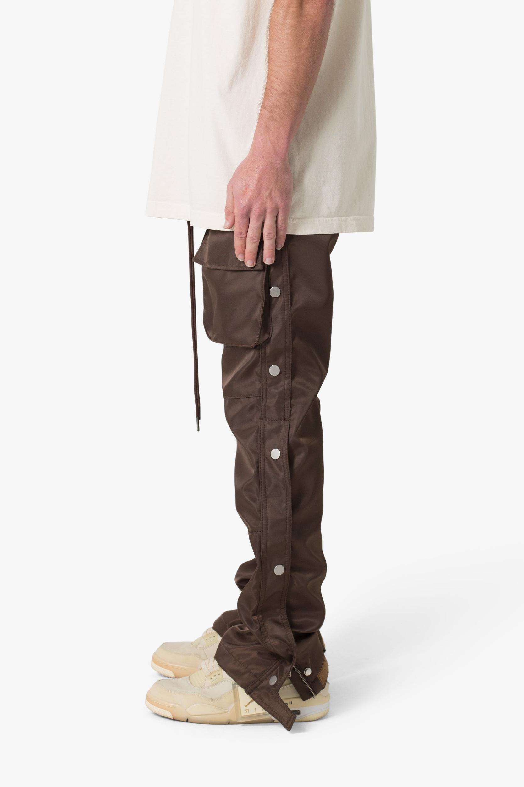 Snap Front Cargo Pants - Brown Product Image