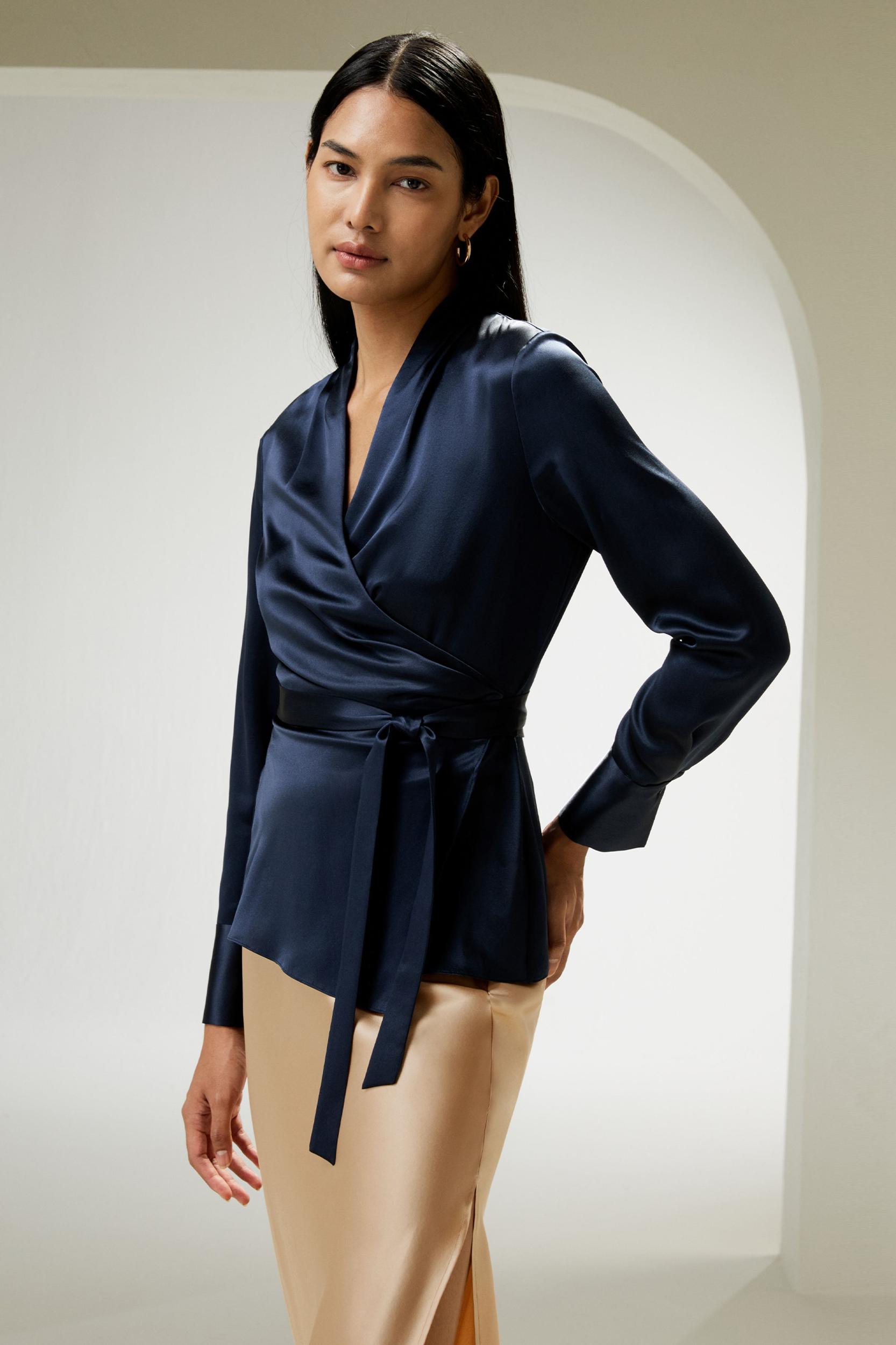 Silk Wrap Blouse Product Image