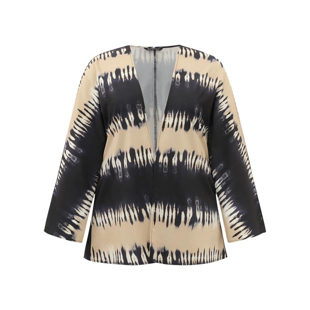 Plus Size Halloween Tie Dye Print Open Front Kimono Women Champagne Casual Printed Dailywear Kimonos BloomChic 14-16/1X Product Image