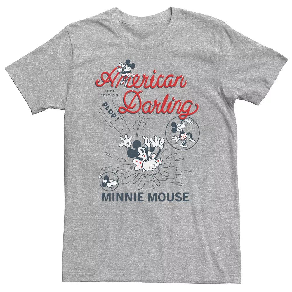 Big & Tall Disney Minnie Mouse American Darling Comic Tee, Men's, Size: 3XL, Athletic Grey Product Image