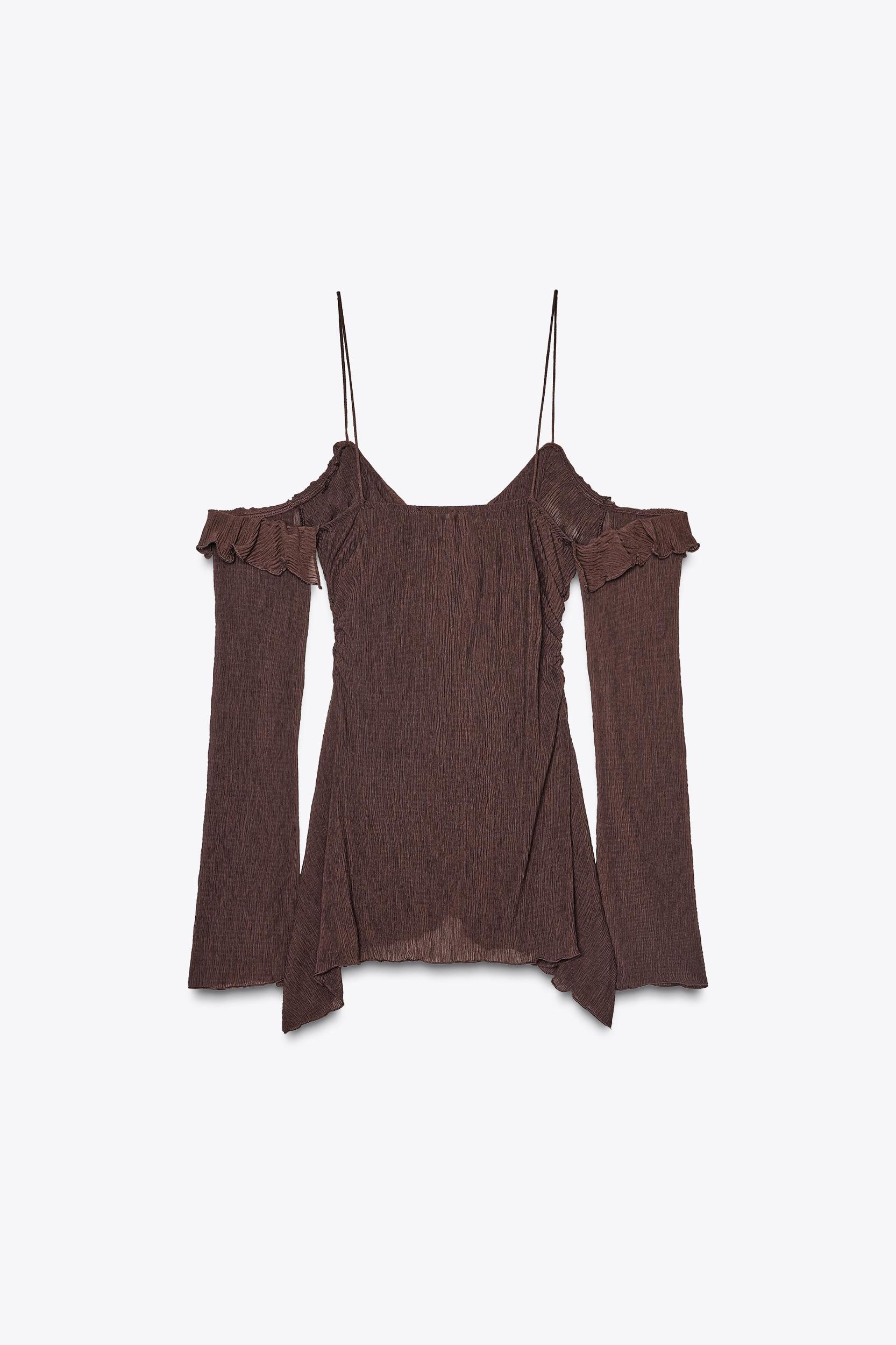 RUFFLED COLD-SHOULDER TOP Product Image