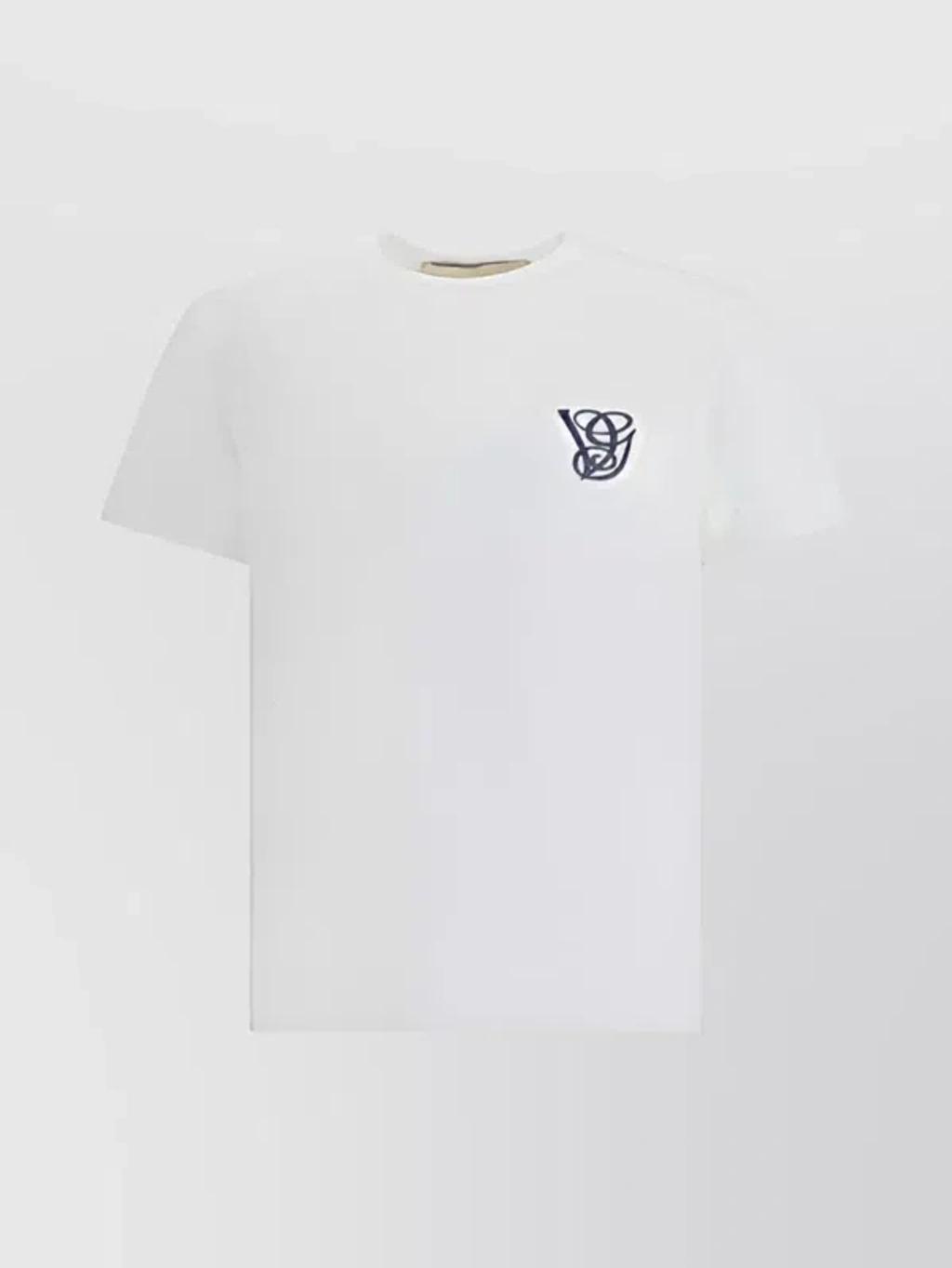 VALENTINO Logo Embroidery Crew Neck Short Sleeves T-shirt In White Product Image