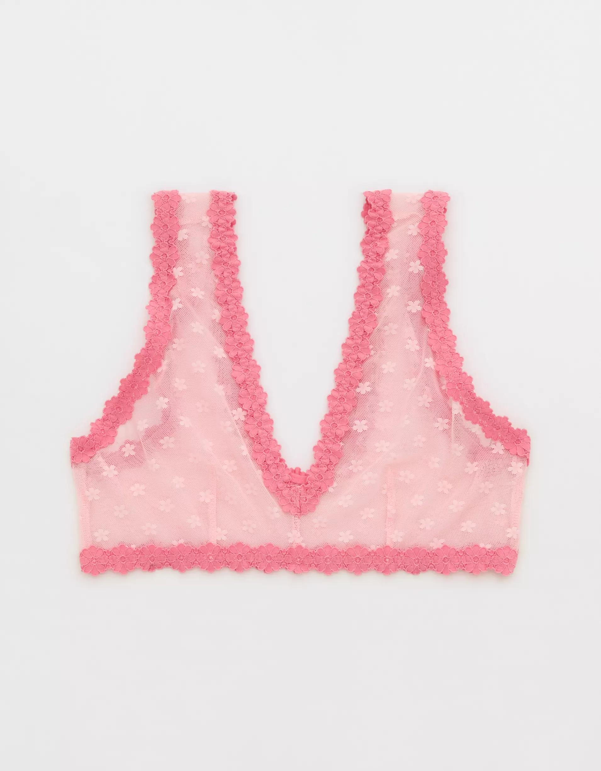 Show Off Daisy Mesh Plunge Bralette Women's Product Image