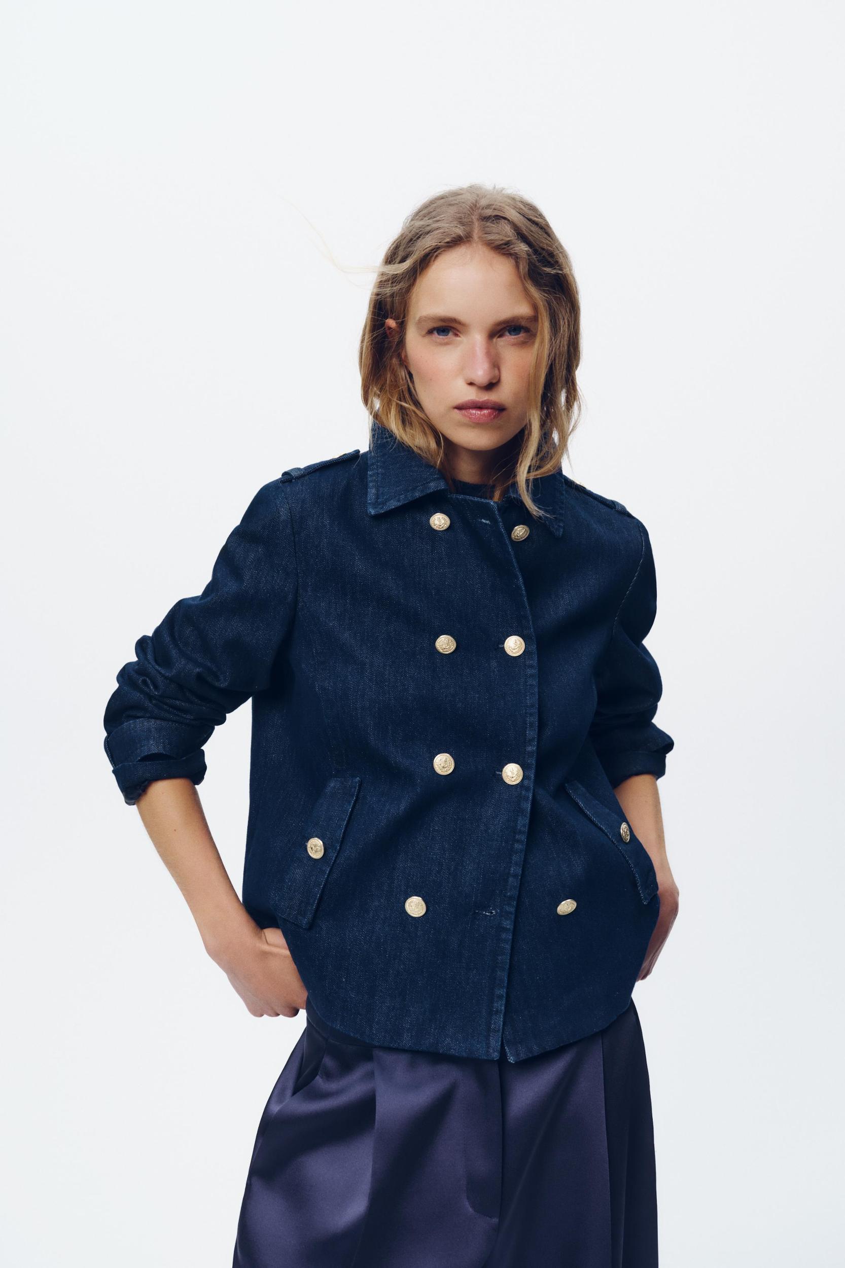 DOUBLE-BREASTED DENIM JACKET Product Image