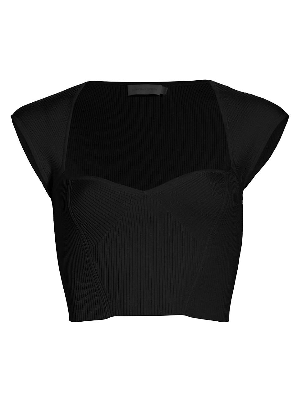 Womens Abia Compact Rib-Knit Crop Top Product Image