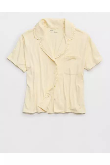 Aerie Real SoftÂ® Ruffle Pajama Shirt Women's Product Image