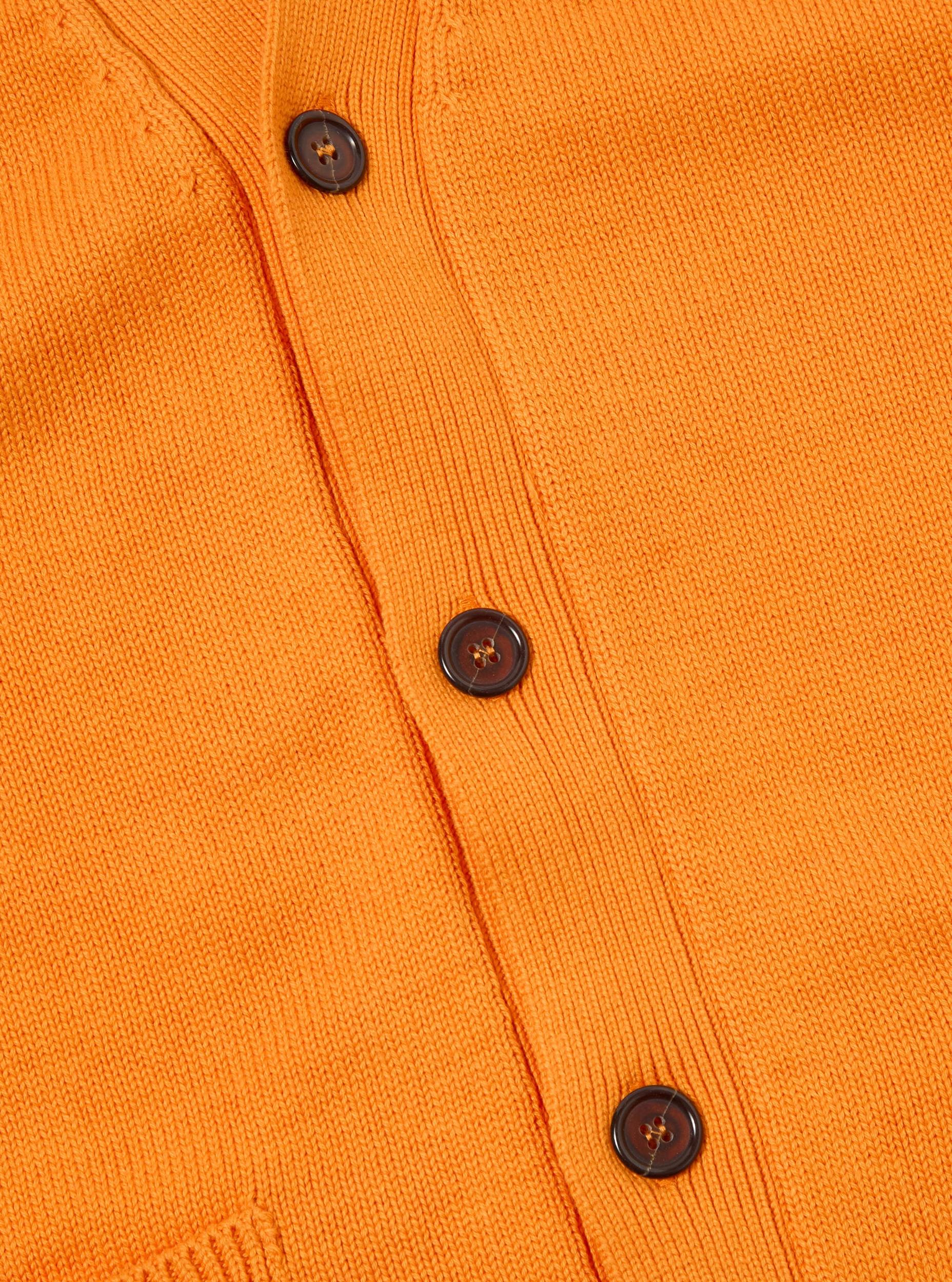 Orange Cotton Knit Pocket David Cardigan Product Image