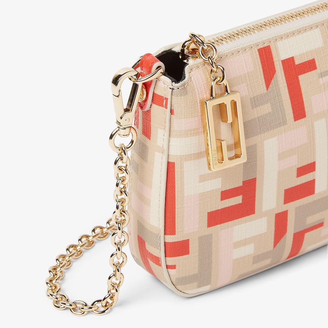 Baguette PouchPouch with chain in multicolor FF fabric Product Image