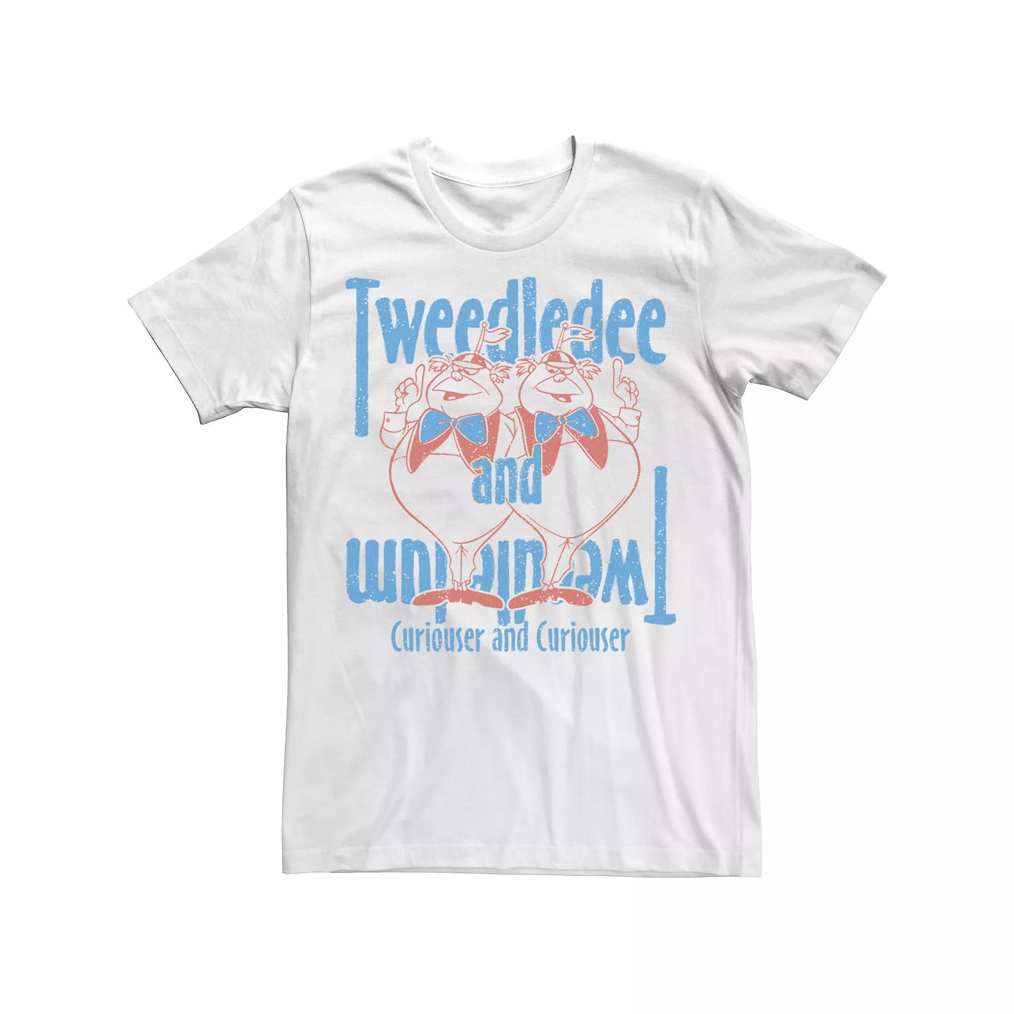 Disney's Alice In Wonderland Tweedledee & Tweedledum Poster Men's Tee, Size: 3XL, White Product Image
