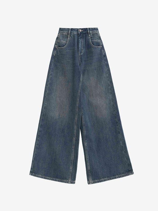 Classic Blue Wash Baggy Boyfriend Jeans Product Image