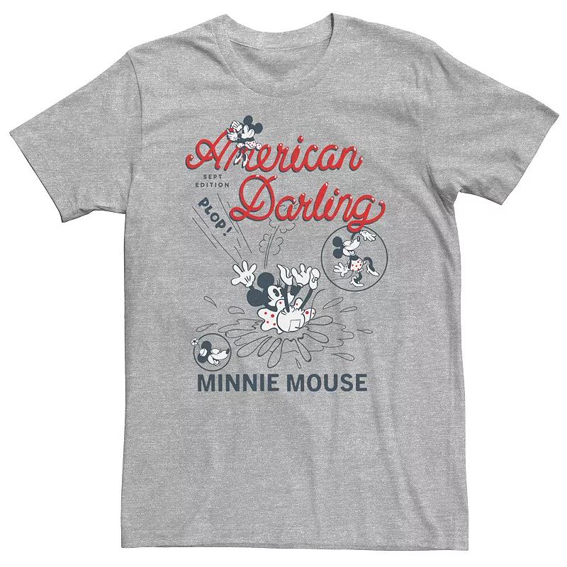 Big & Tall Disney Minnie Mouse American Darling Comic Tee, Men's, Size: 3XL, Athletic Grey Product Image