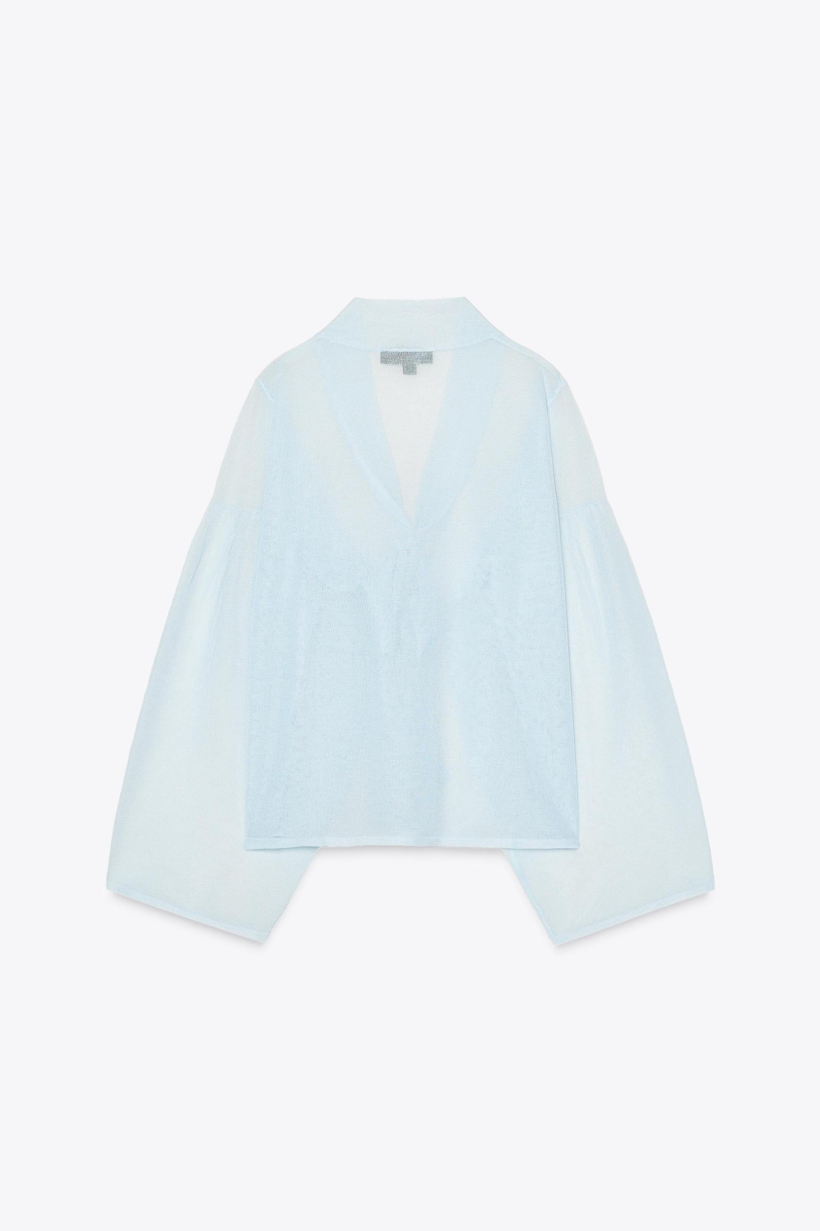 SEMI-SHEER KNIT BLOUSE Product Image