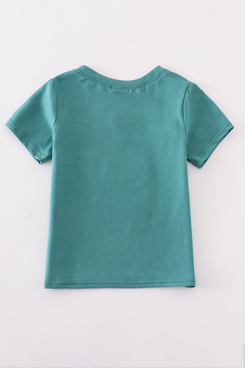 Blue deer applique top Product Image