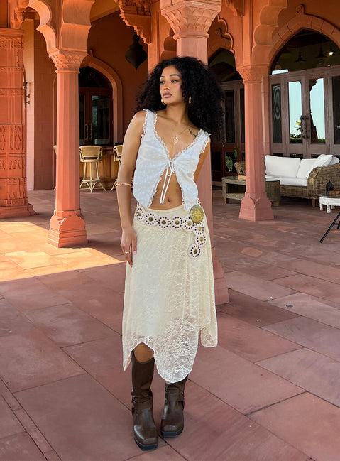 Enslee Midi Skirt Cream Product Image