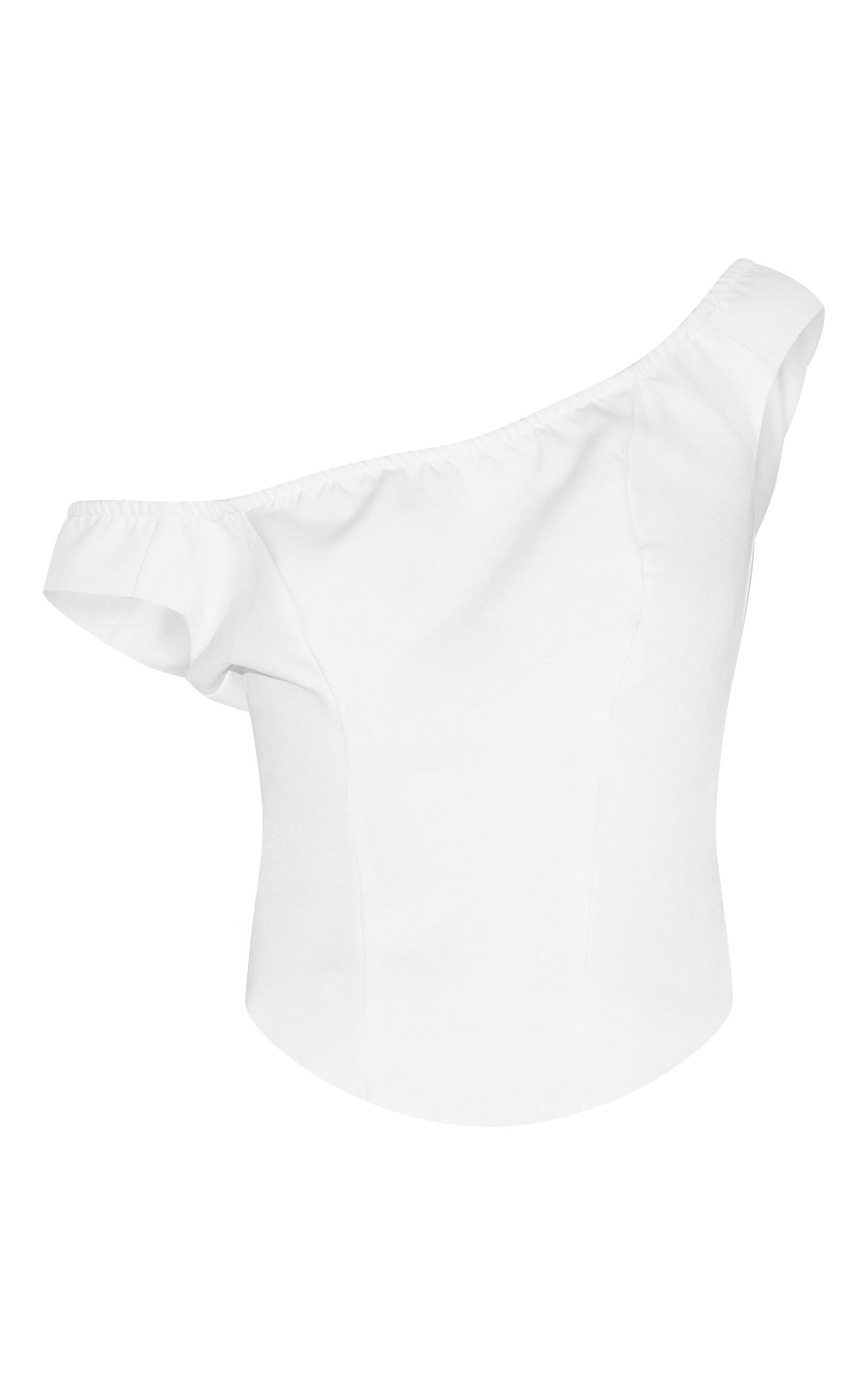 White Woven Bardot Longline Corset Product Image