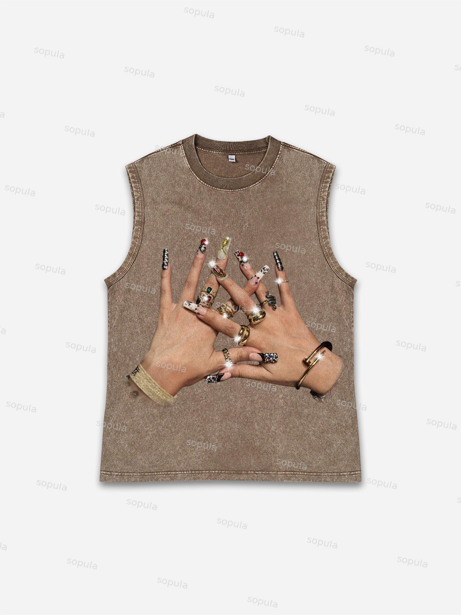 God Religion Trendy Nail Art Graphic Tank Top Product Image