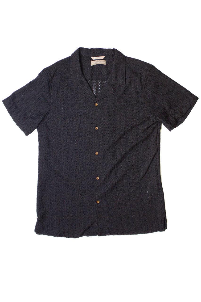 Lightweight Open Knit Button Up Shirt Product Image