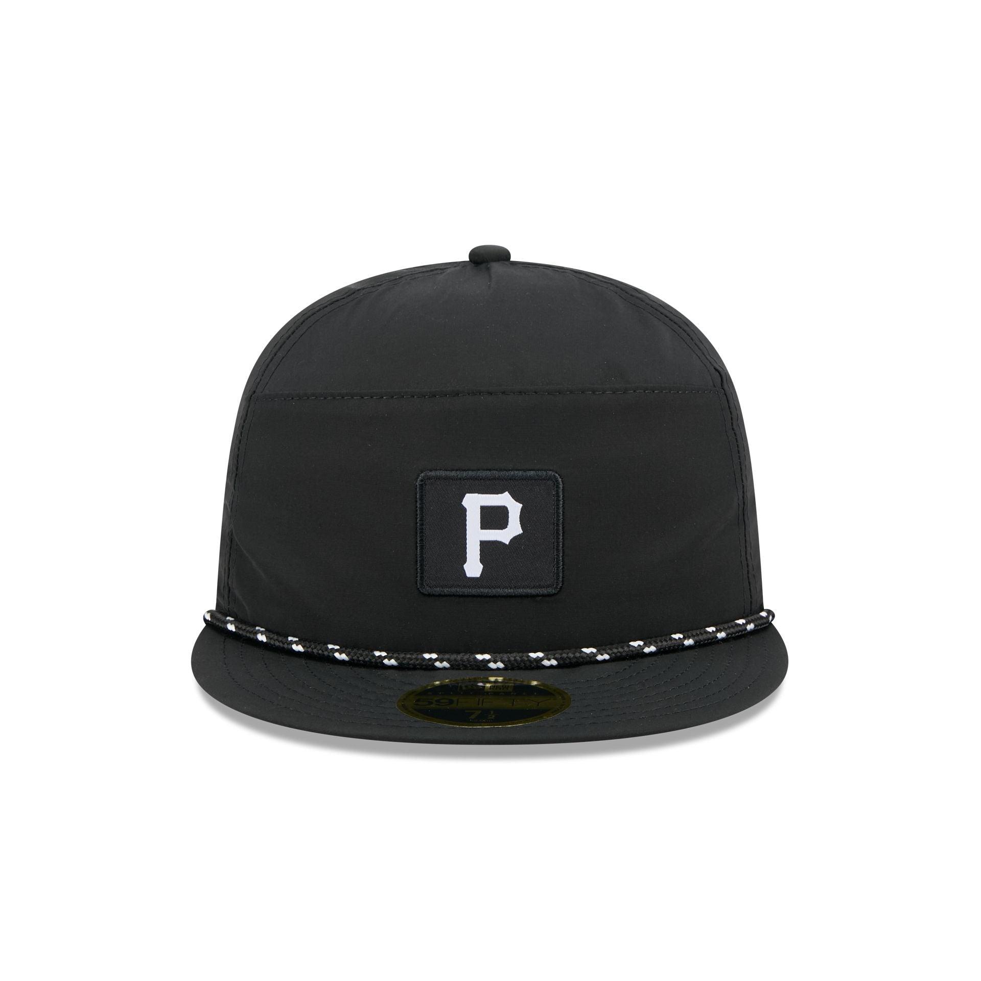 Pittsburgh Pirates Black Poly Rope Split Panel 59FIFTY Fitted Hat Male Product Image