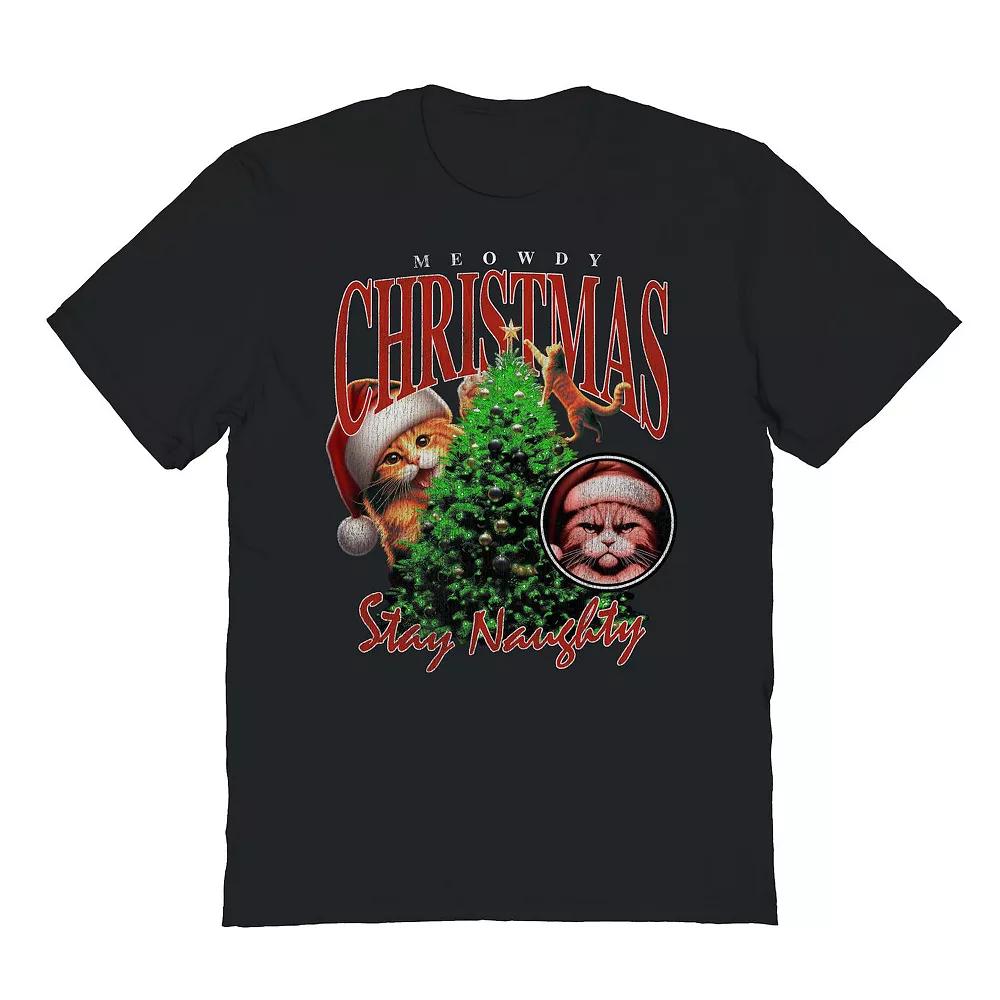 Men's Meowdy Christmas Rap Christmas Graphic Tee, Adult Unisex,  Product Image