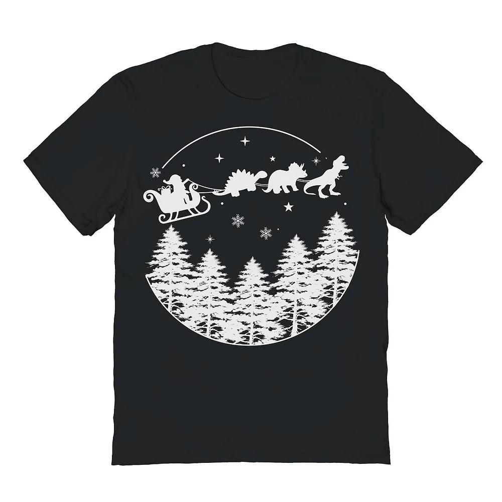 Men's Dinosaur Ride Christmas Graphic Tee, Adult Unisex,  Product Image