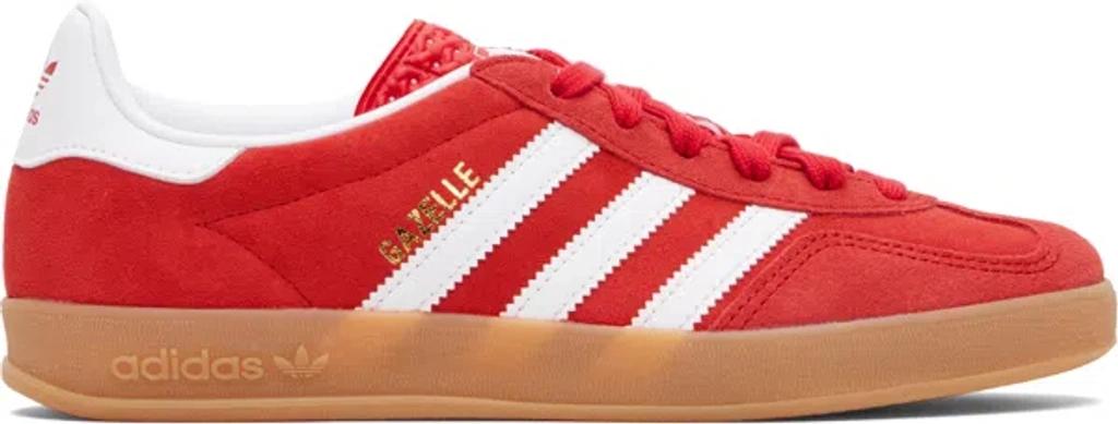 ADIDAS ORIGINALS Gazelle Suede Sneakers With Branded Heel In Red Product Image