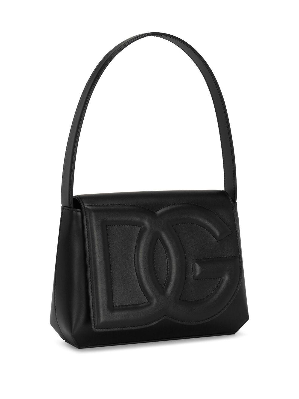 logo-embossed leather shoulder bag Product Image