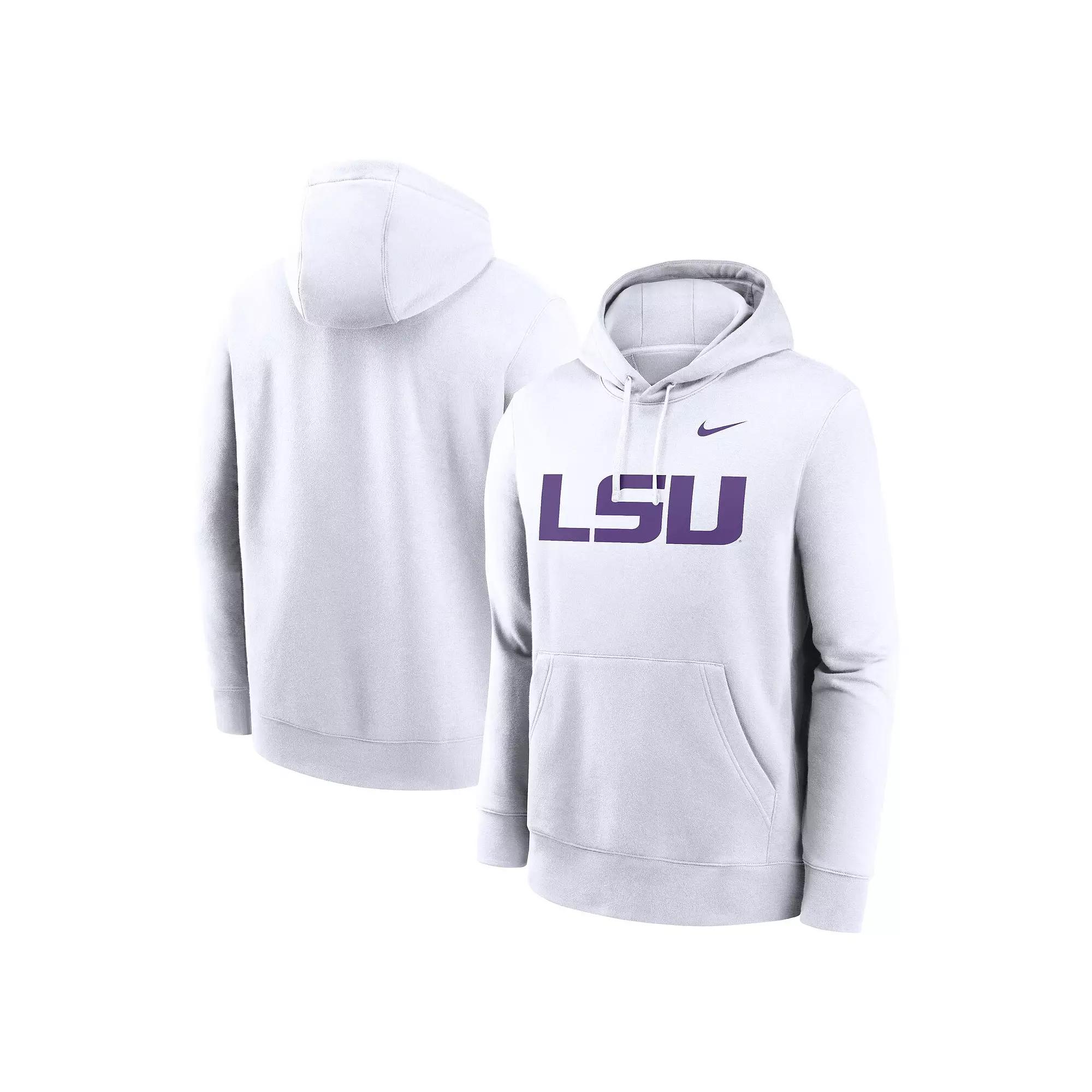 Men's Nike White LSU Tigers Primetime Evergreen Club Fleece Pullover Hoodie,  Product Image