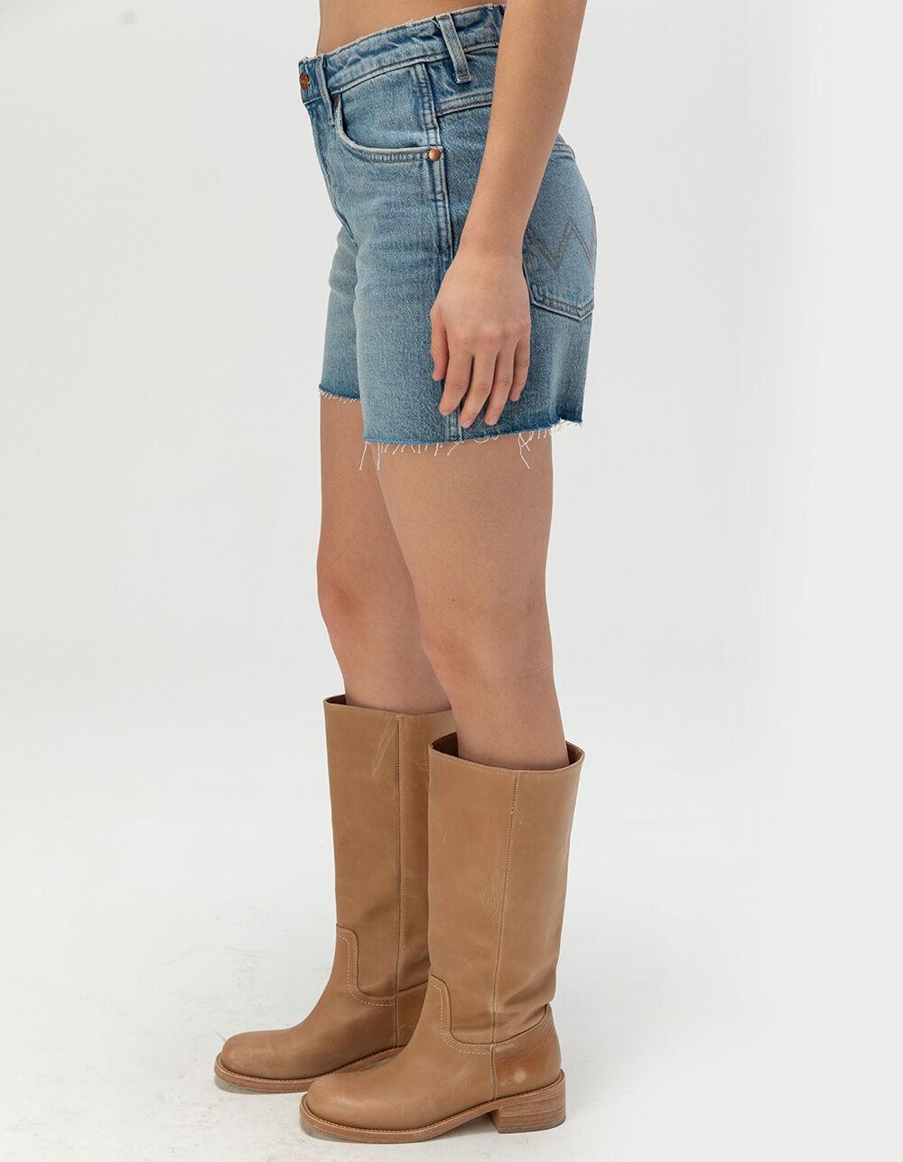 WRANGLER High Rise Mid Length Womens Cowboy Shorts - MEDIUM WASH Product Image