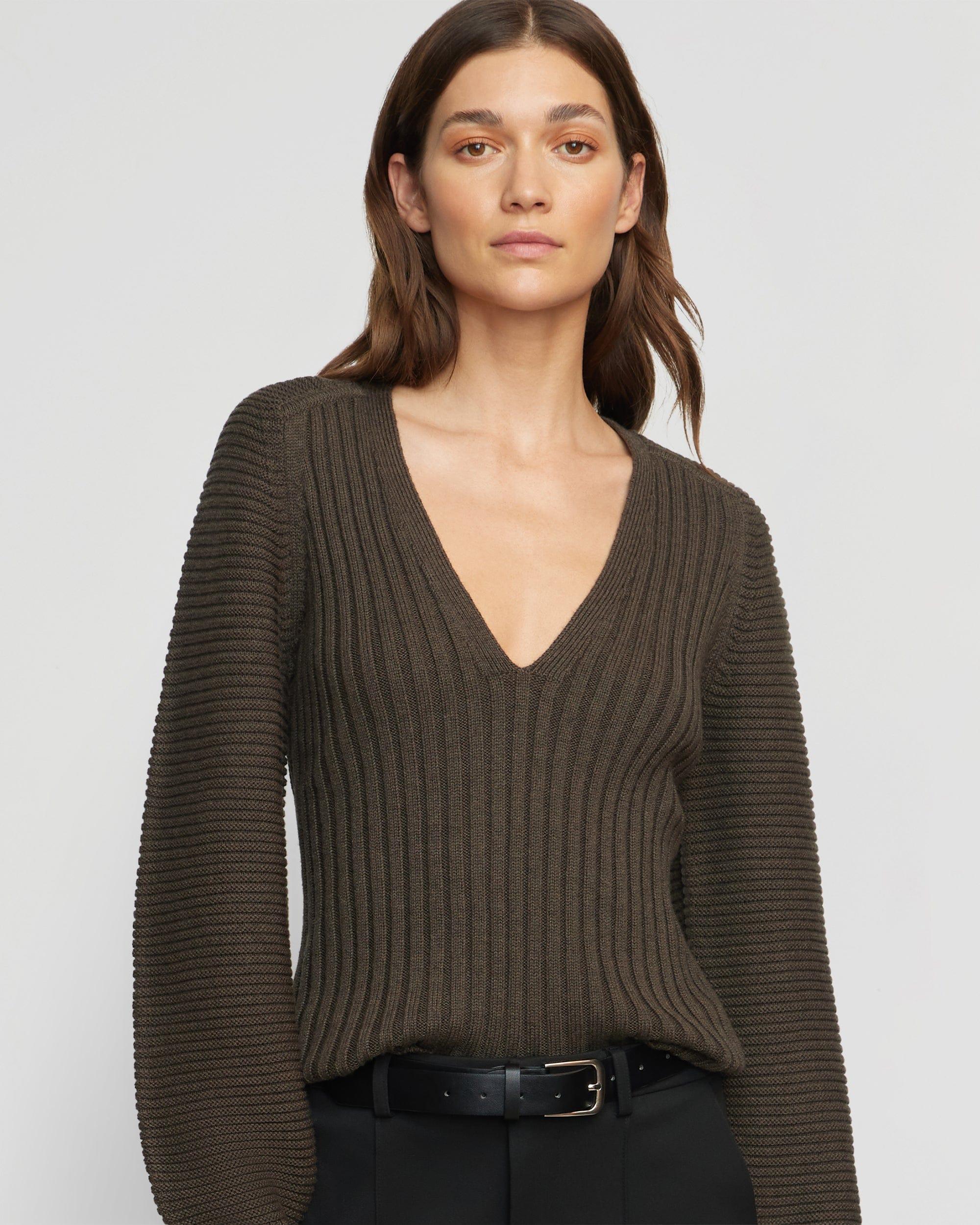Sanne Ottoman-Knit V-Neck Sweater Product Image