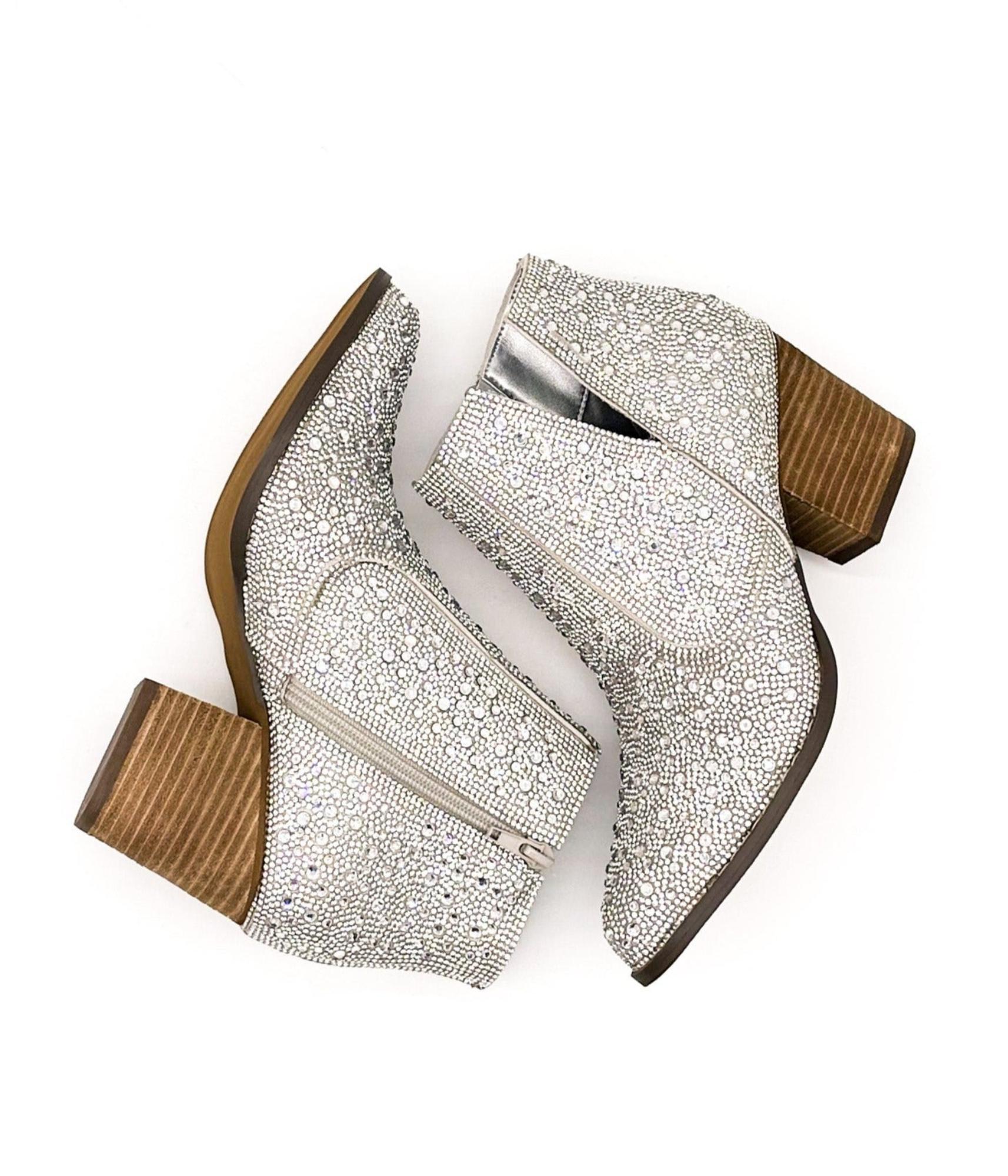 Shine Star Rhinestone Bootie in Silver (Online Exclusive) Product Image