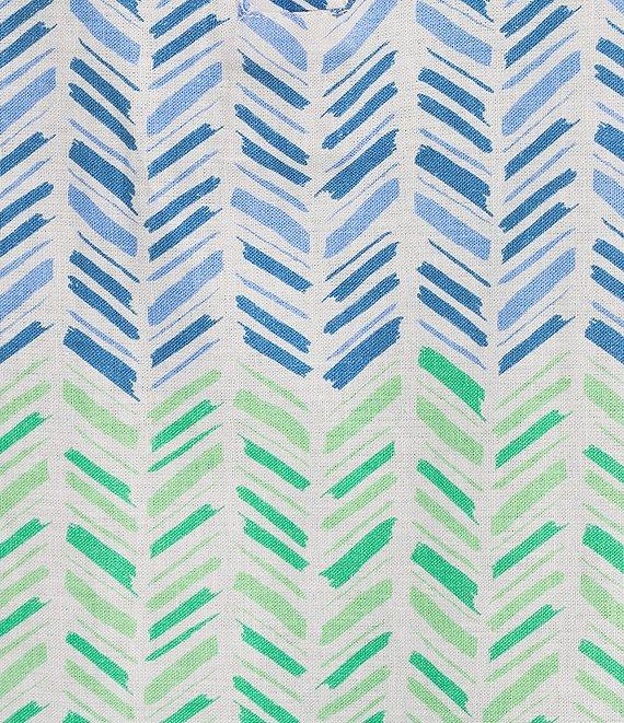 Tru Luxe Jeans Chevron Linen Blend 3/4 Sleeve Popover Product Image