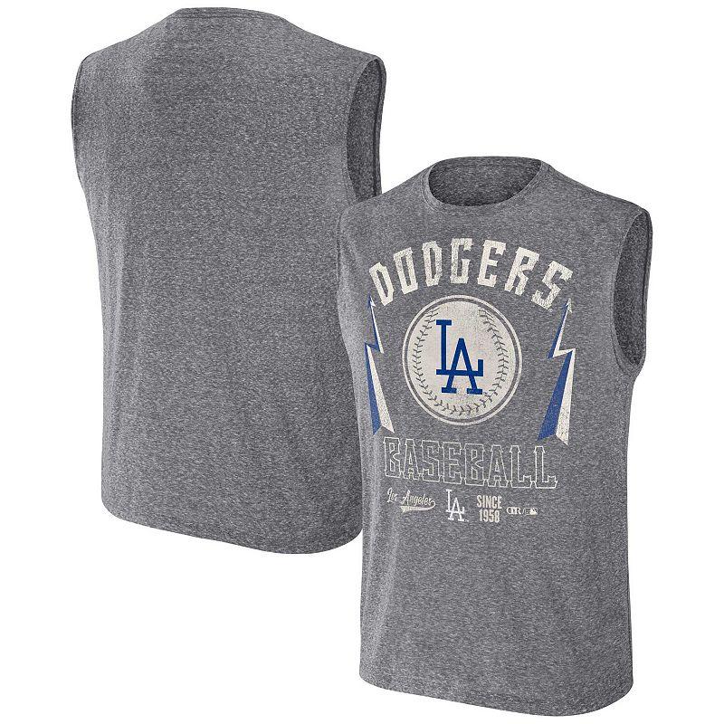 Men's Darius Rucker Collection by Fanatics Charcoal Los Angeles Dodgers Relaxed-Fit Muscle Tank Top,  Product Image