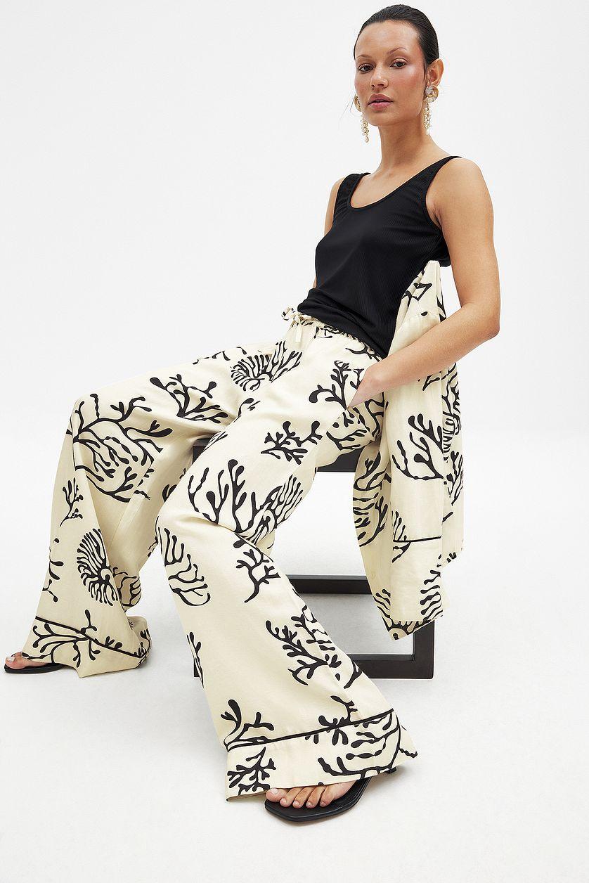 Viscose Wide Mid Waist Trousers Product Image