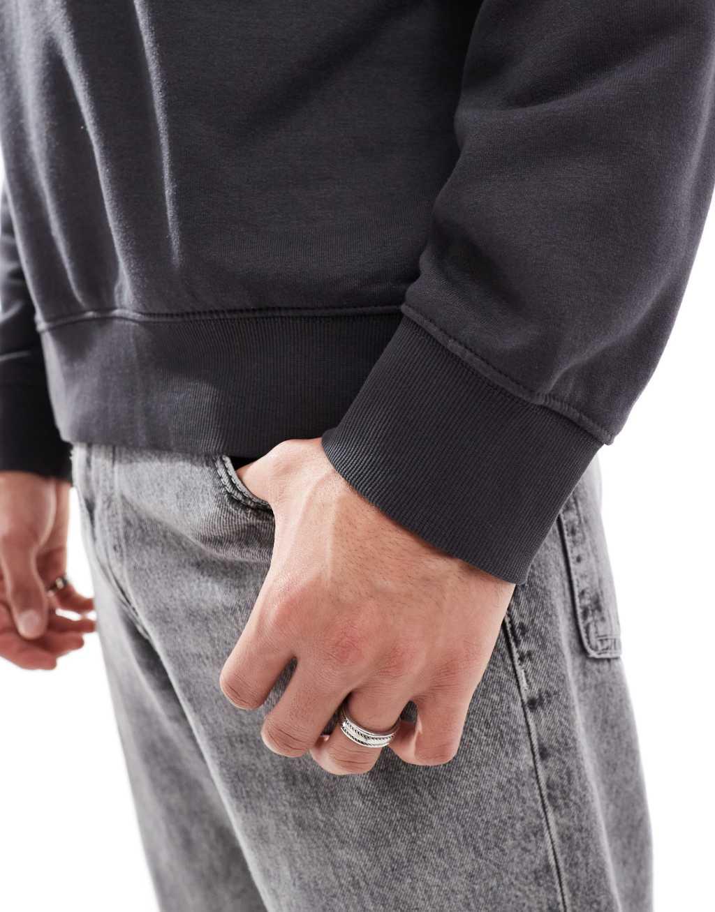 Jack & Jones oversized crew neck sweat with papillon back print in dark gray  Product Image