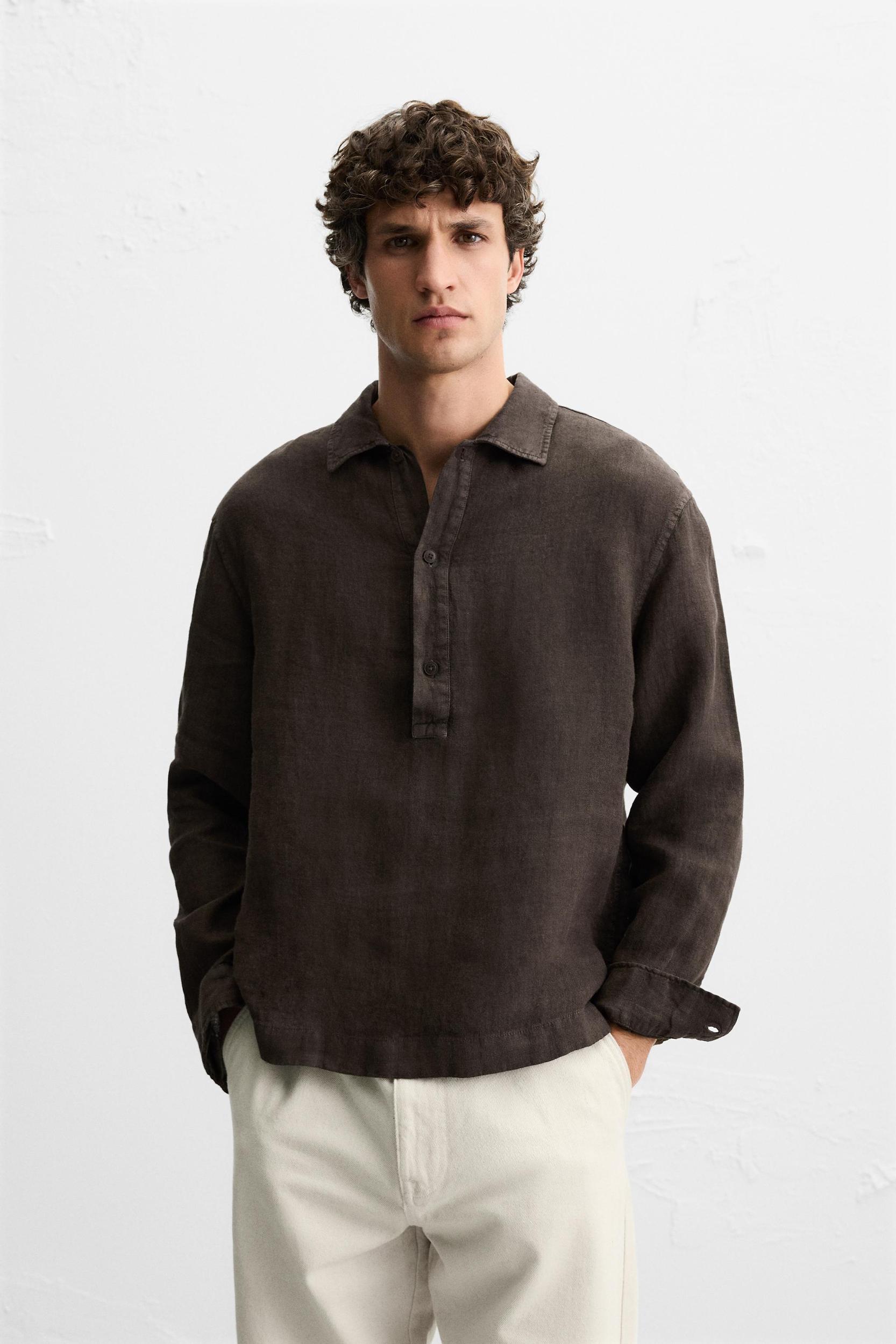 100% LINEN POLO SHIRT Product Image