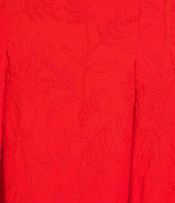 Eliza J Plus Size Short Sleeve Embroidered Cotton Mini Dress Product Image