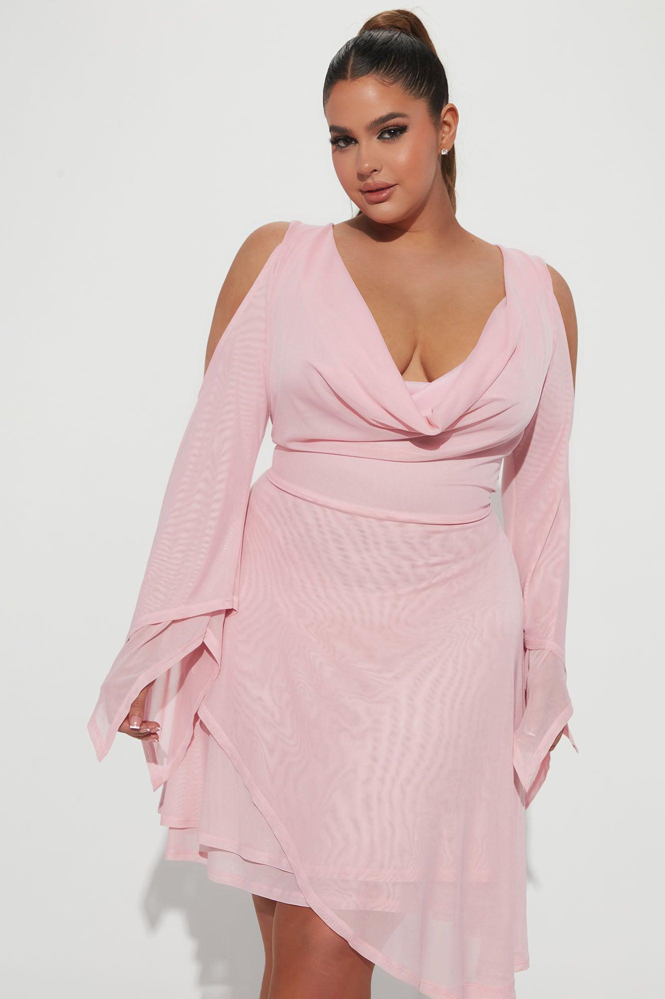 In Town Mesh Mini Dress - Pink Product Image