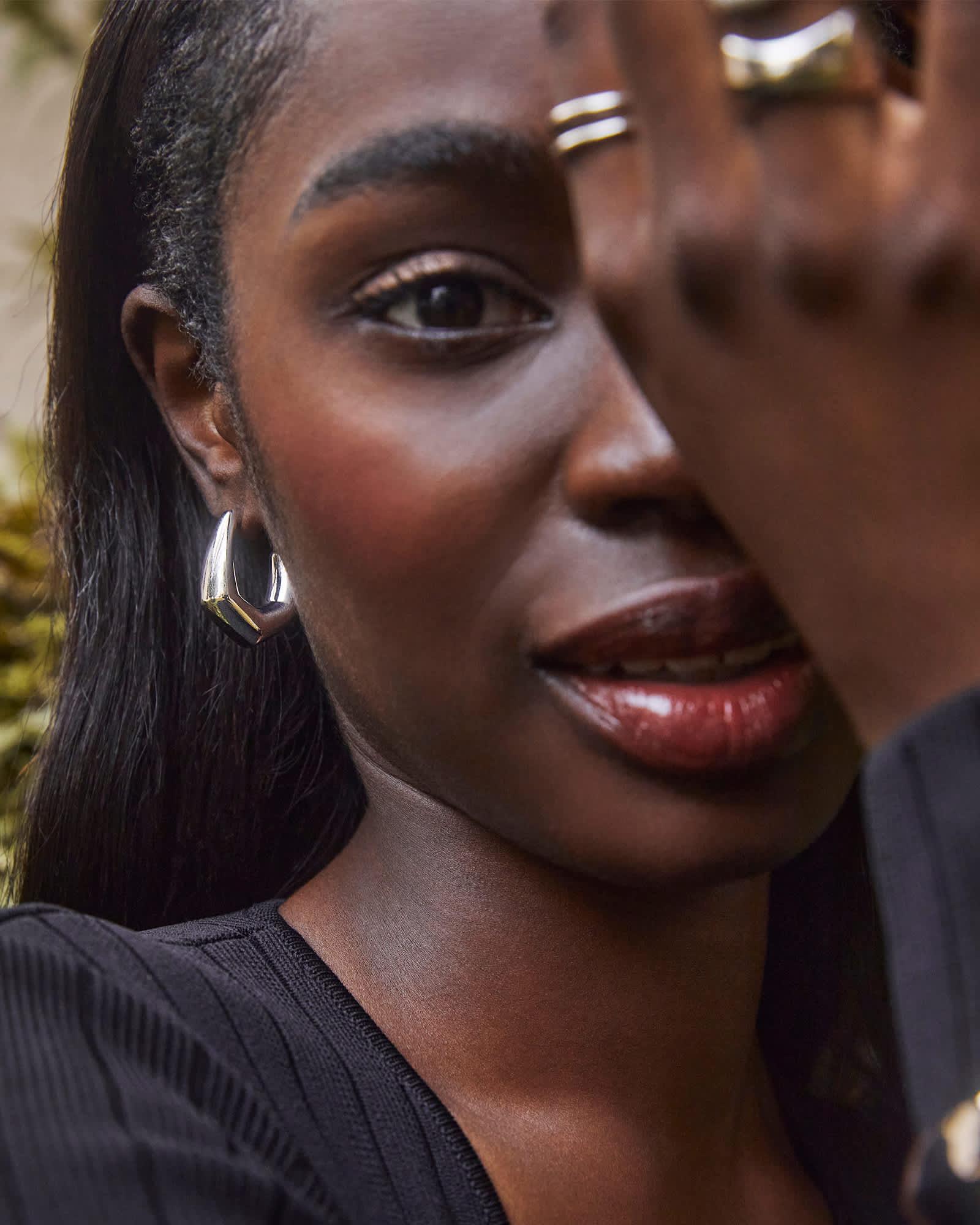 Kaia Silver Small Hoop Earrings Product Image