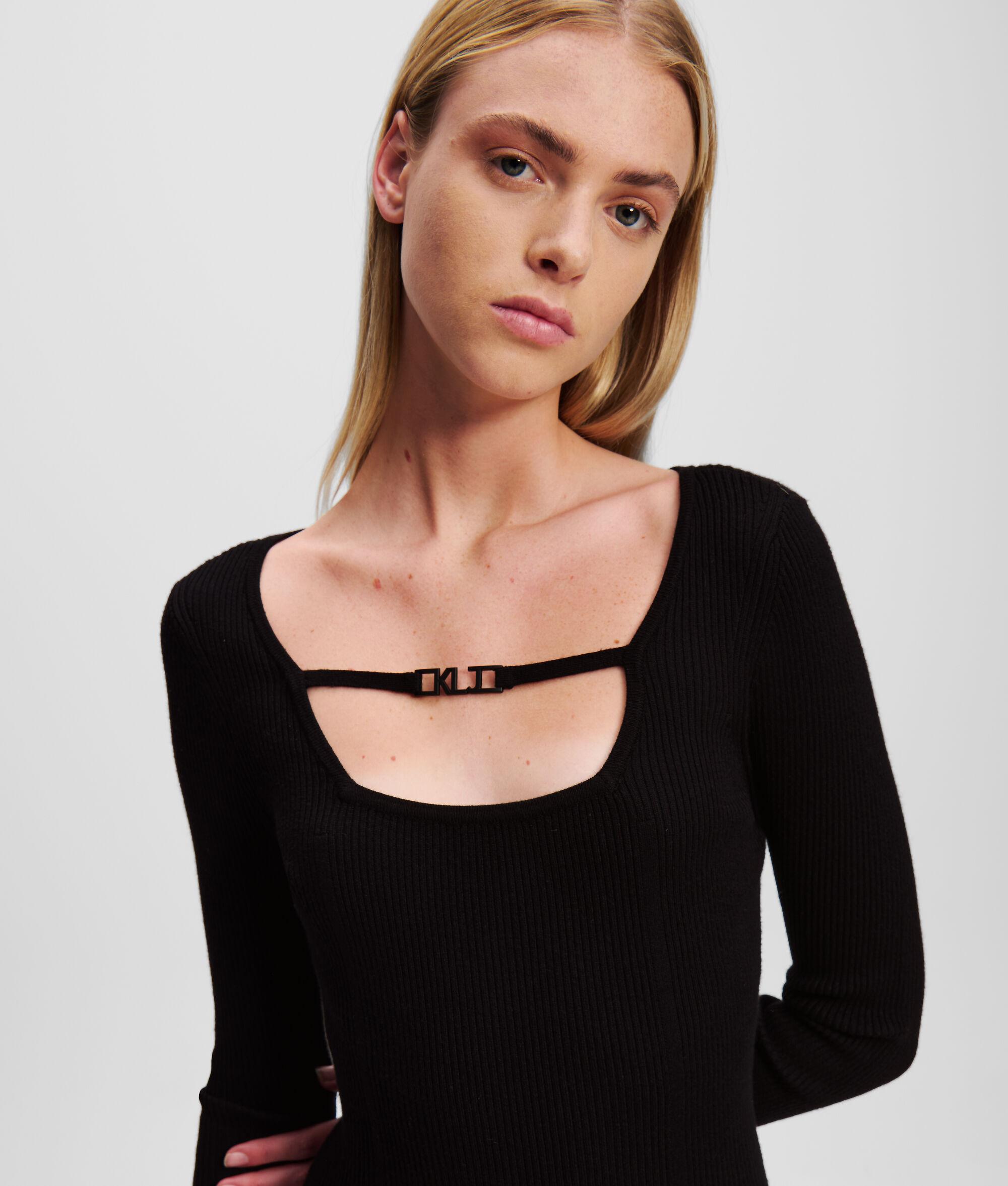 SQUARE-NECK KNIT DRESS Product Image
