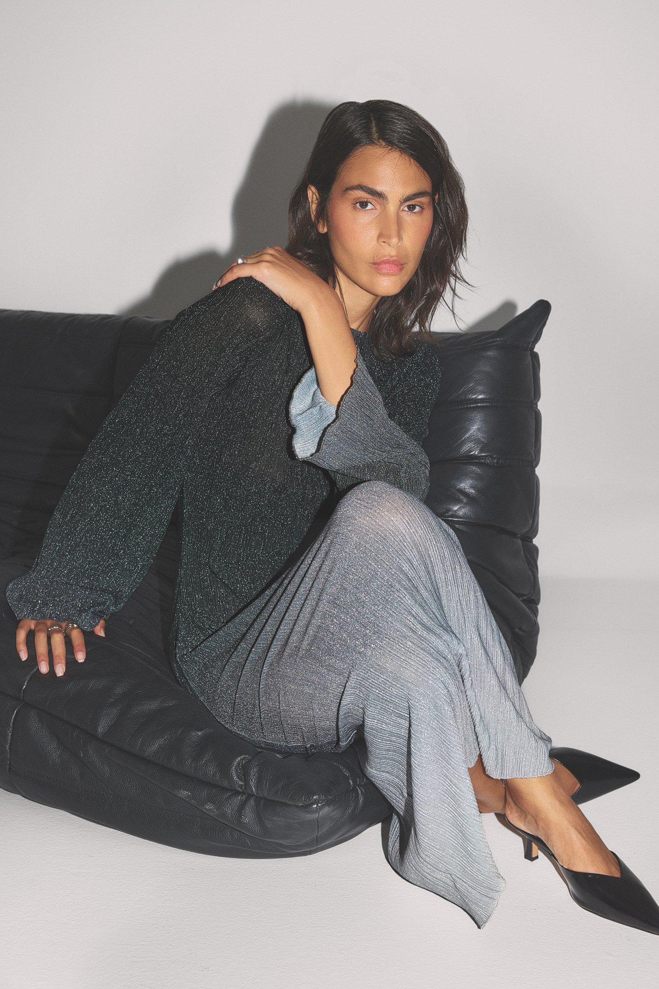 Ombre Glitter Midi Dress Product Image