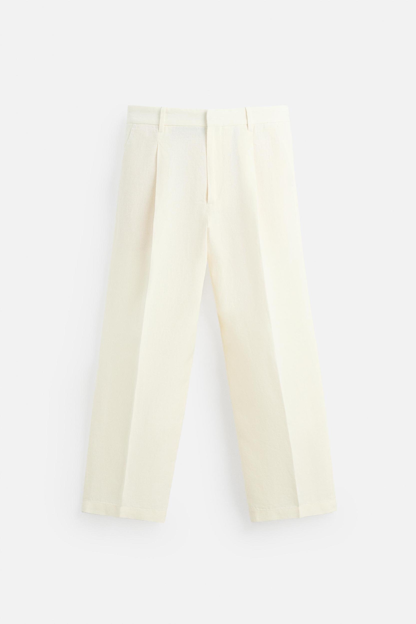 LIMITED EDITION 100% LINEN PLEATED PANTS Product Image