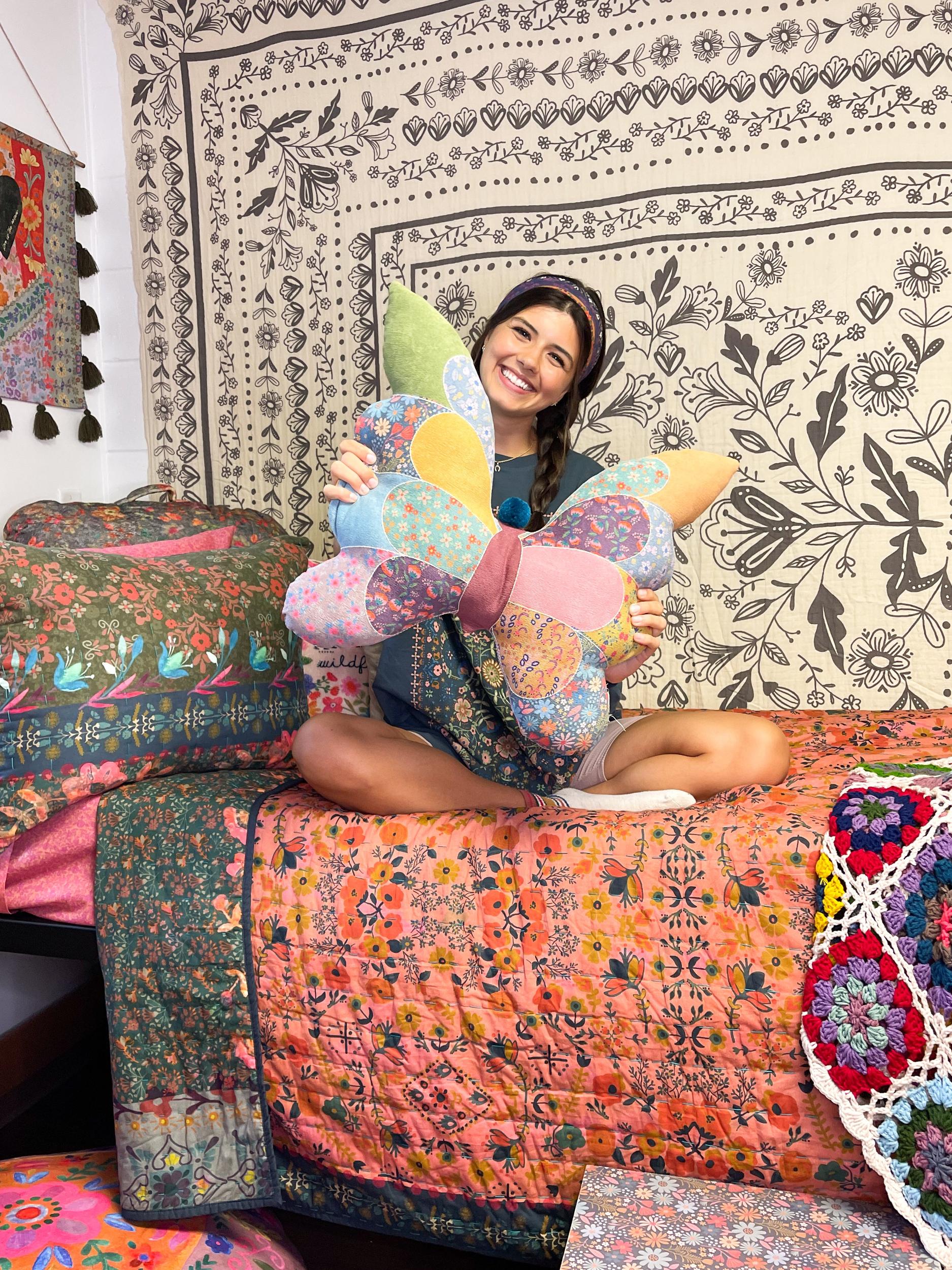 Whimsy Patchwork Pillow - Flower Product Image