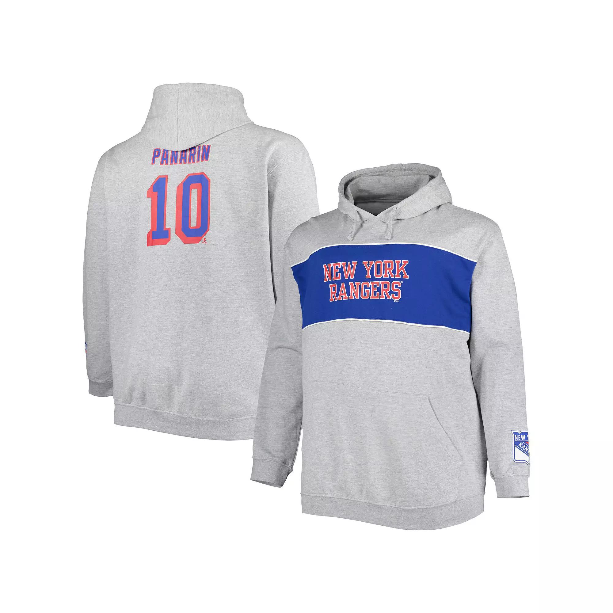 Men's Artemi Panarin Heather Gray New York Rangers Big & Tall Player Pullover Hoodie,  Product Image