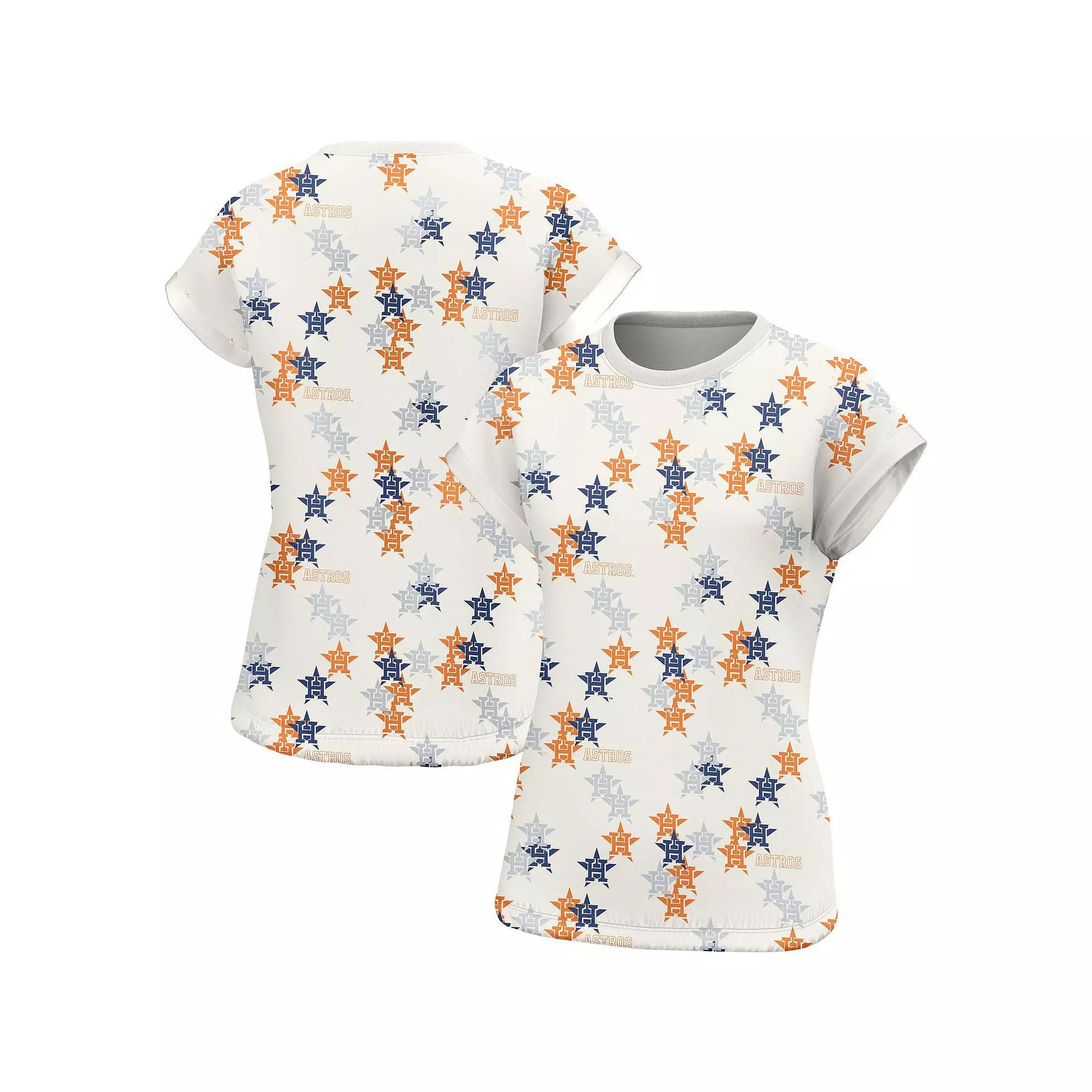 Women's Lusso White Houston Astros Madge Dolman Tri-Blend T-Shirt,  Product Image