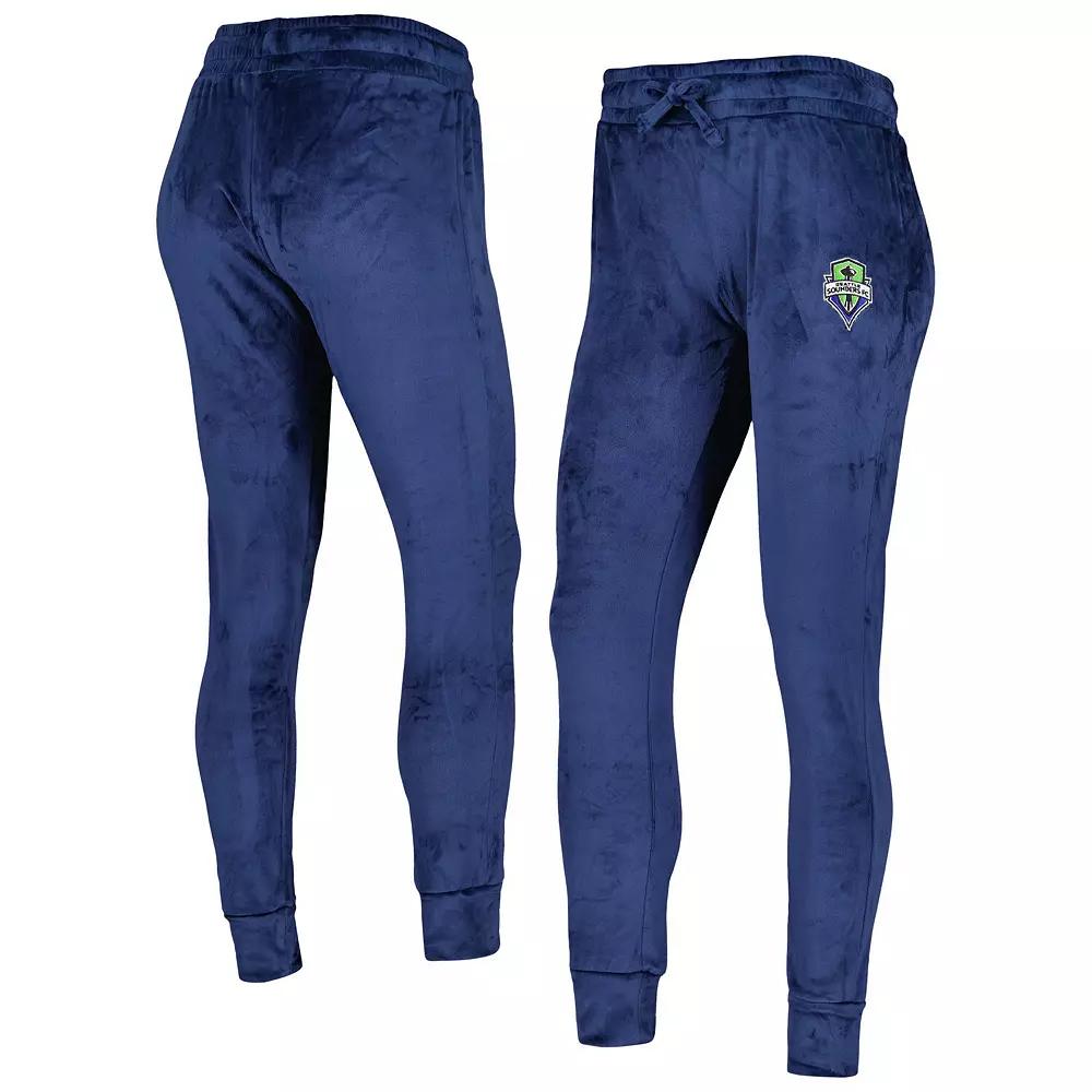 Women's Concepts Sport Navy Seattle Sounders FC Intermission Velour Cuffed Pants, Size: Small, Blue Product Image