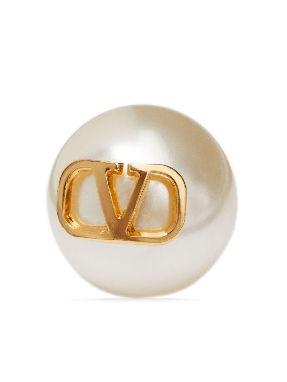 VLogo Signature pearl stud earrings Product Image